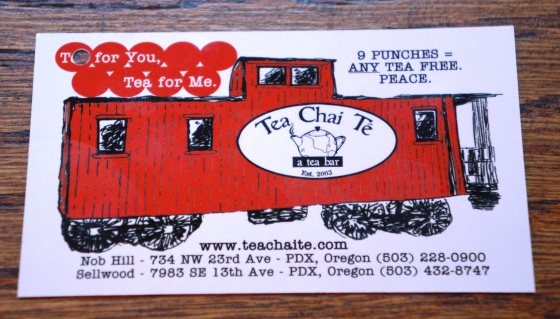Tea Chai Te's punch card